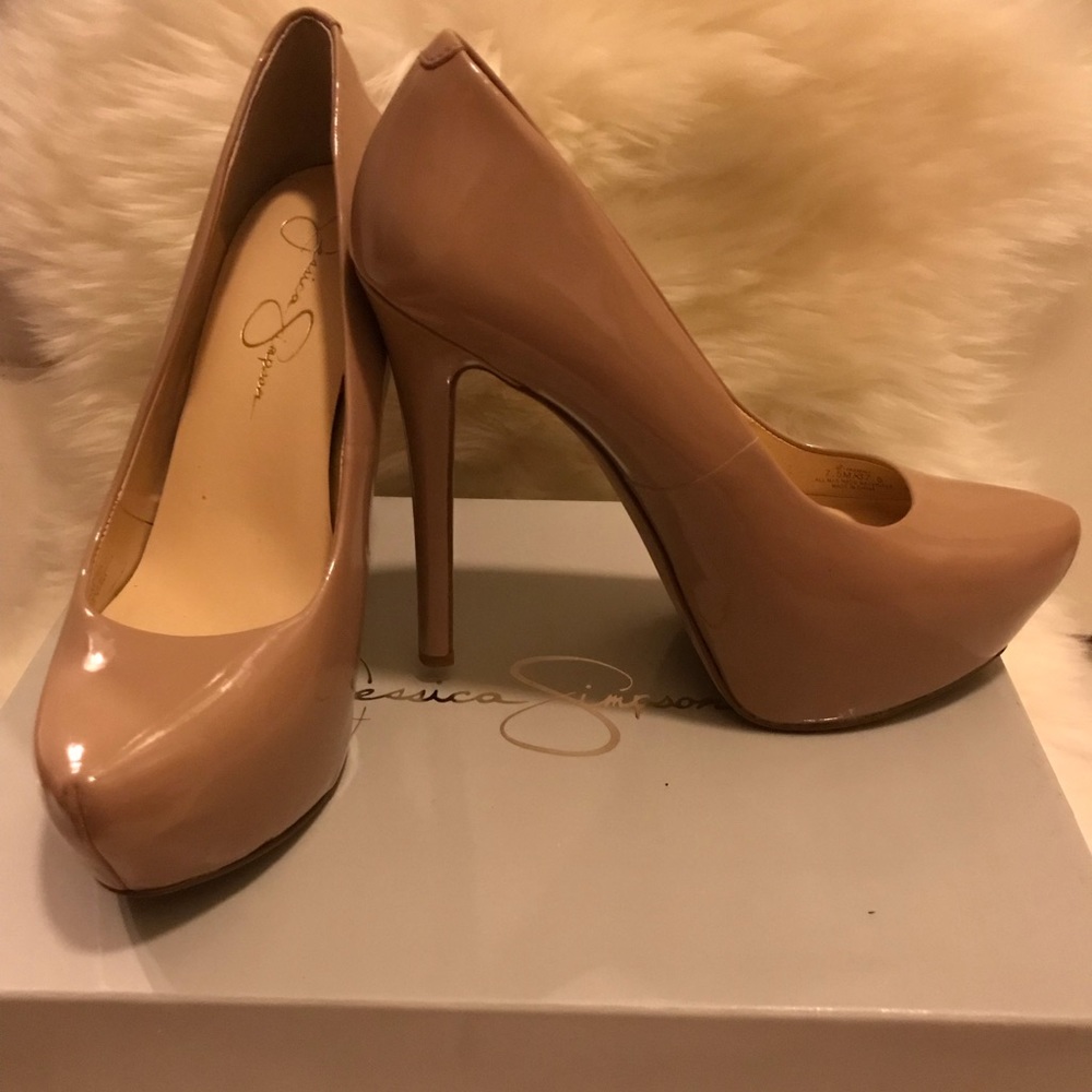 nude jessica simpson heels